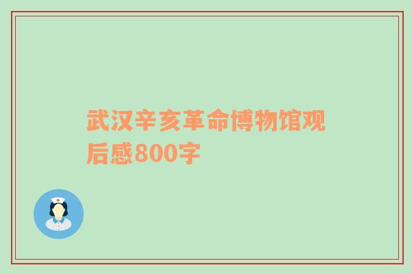 武汉辛亥革命博物馆观后感800字